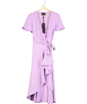 Phase Eight Lilac Julissa Ruffle Wrap Midi Dress UK 18