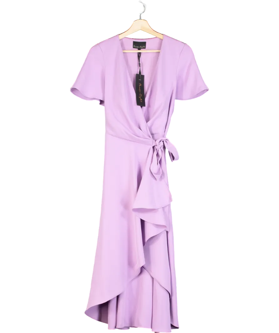 Phase Eight Lilac Julissa Ruffle Wrap Midi Dress UK 18