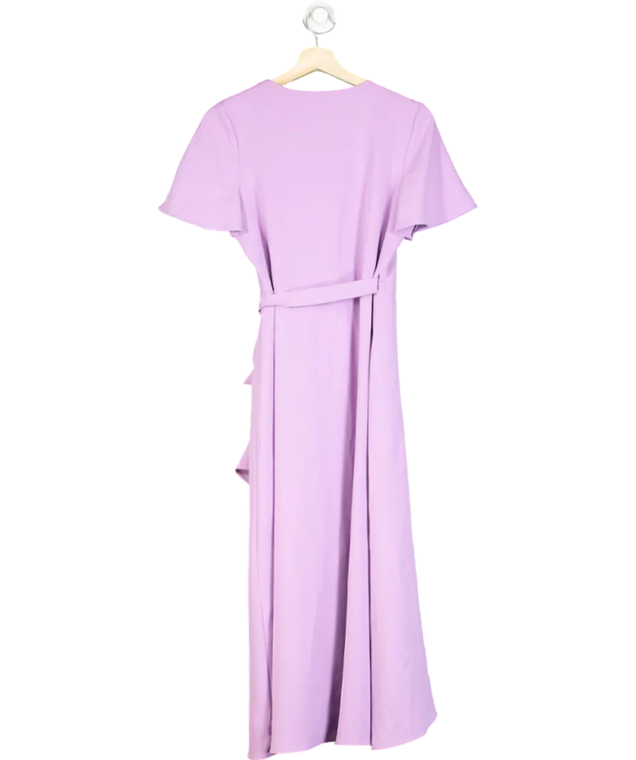 Phase Eight Lilac Julissa Ruffle Wrap Midi Dress UK 18
