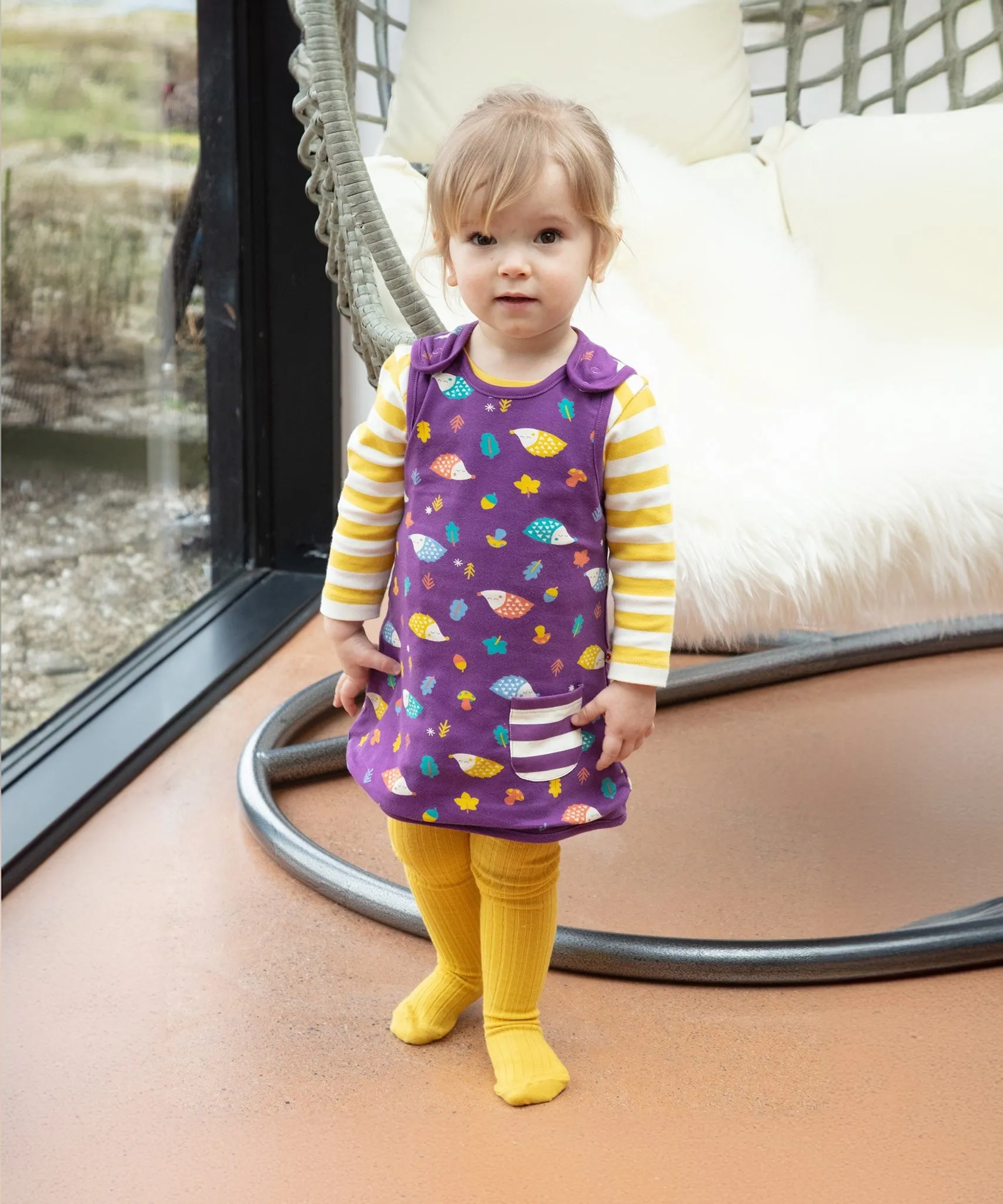 Piccalilly Mustard Ribbed Tights