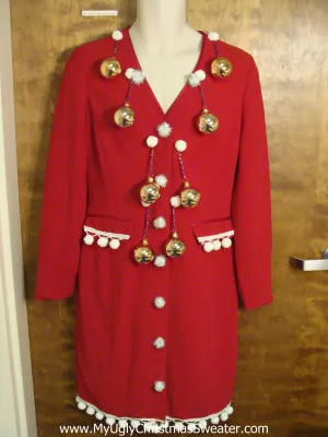 Red Fesitve Ugly Christmas Sweater Party Dress Size 8
