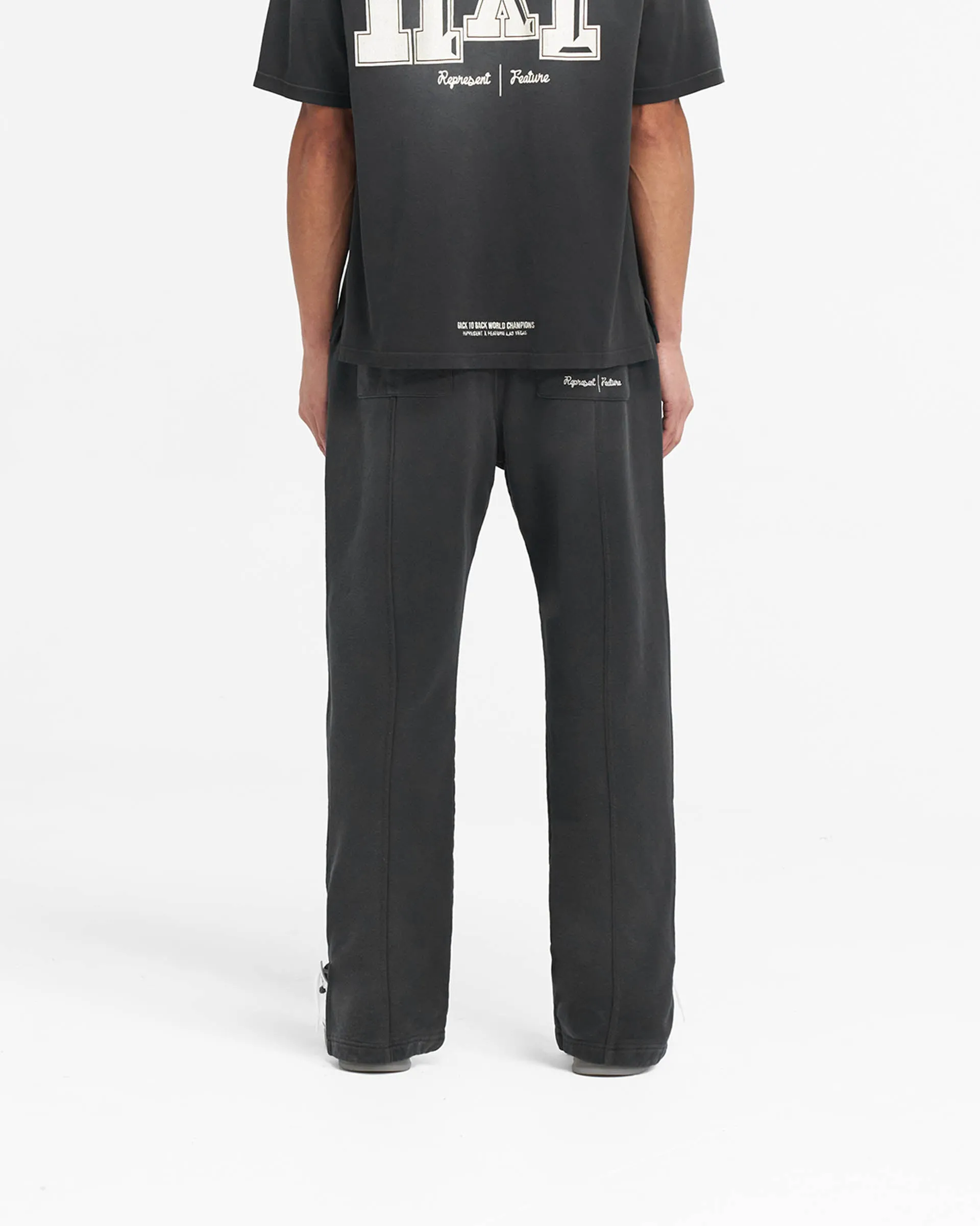 Represent X Feature Step Hem Sweatpants - Stained Black
