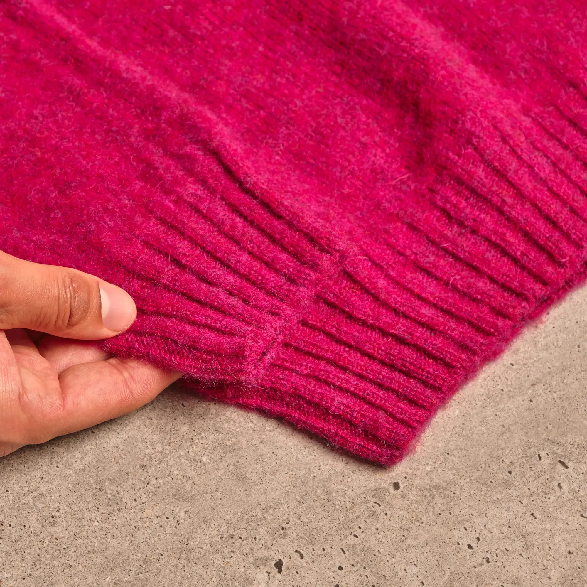 Rhubarb High Crewneck Brushed Shetland Crewneck Jumper