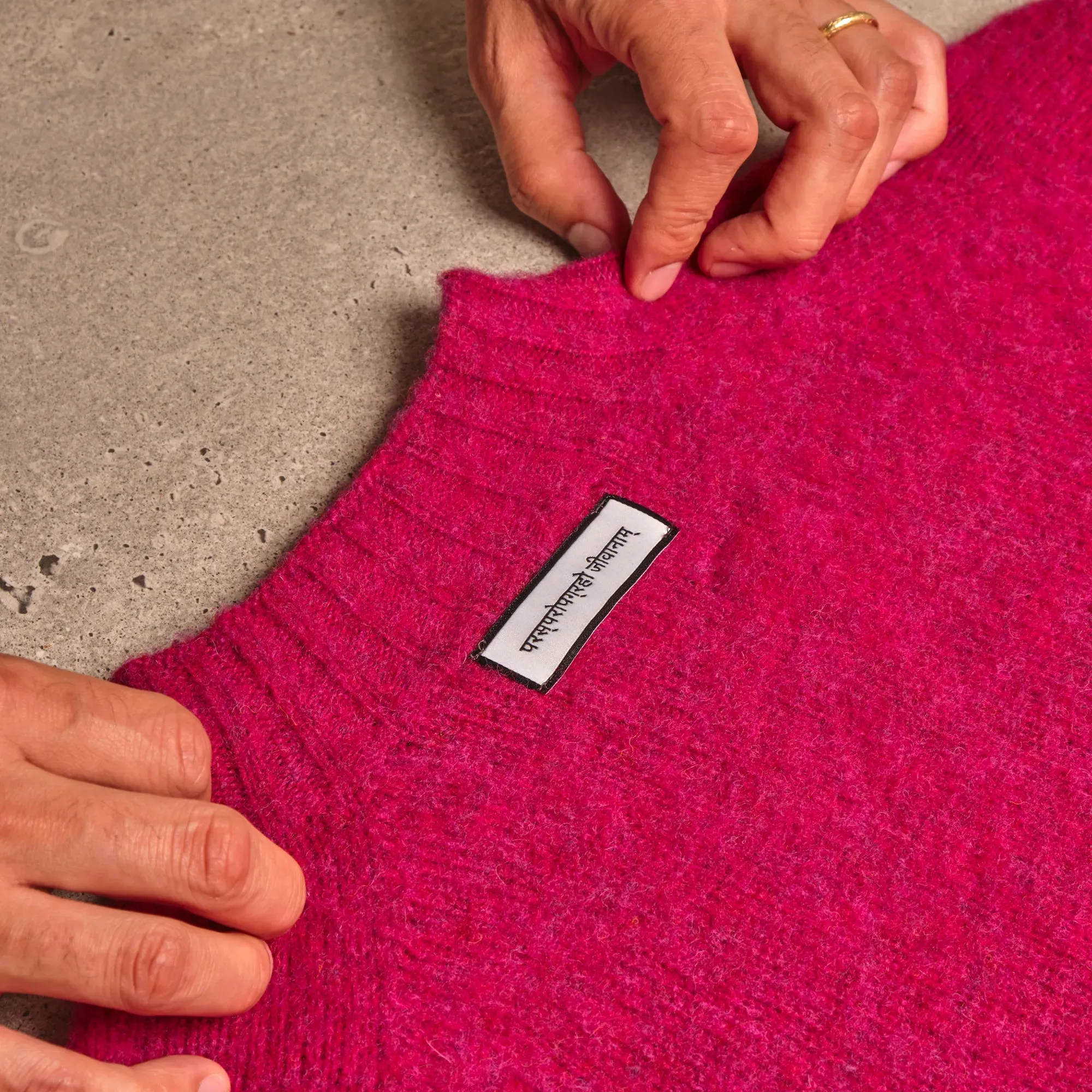 Rhubarb High Crewneck Brushed Shetland Crewneck Jumper