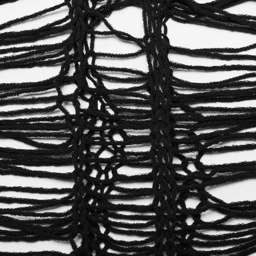 Ripped Black Gothic Punk Long Sleeve Sweater
