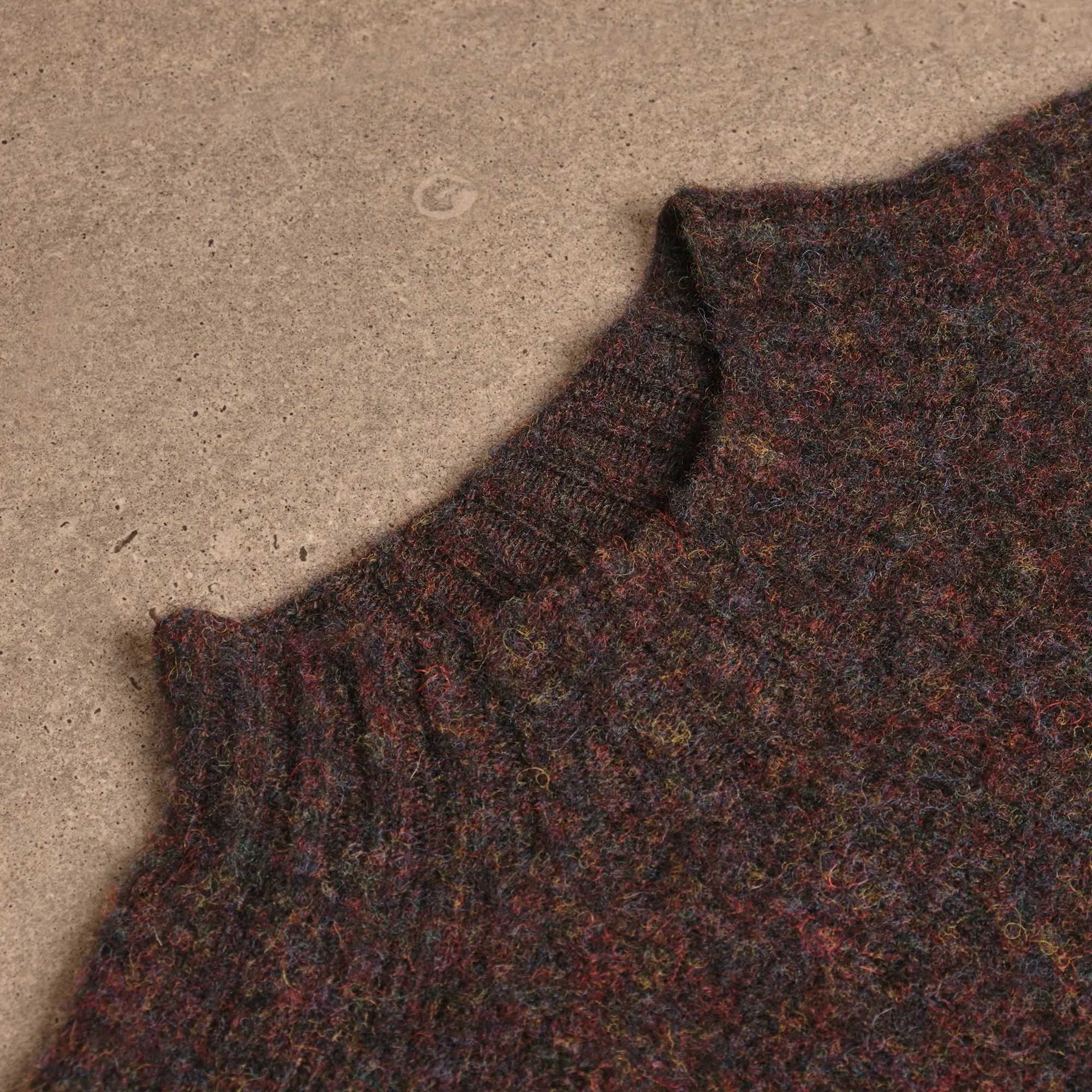 Rum Cake High Crewneck Brushed Shetland Crewneck Jumper
