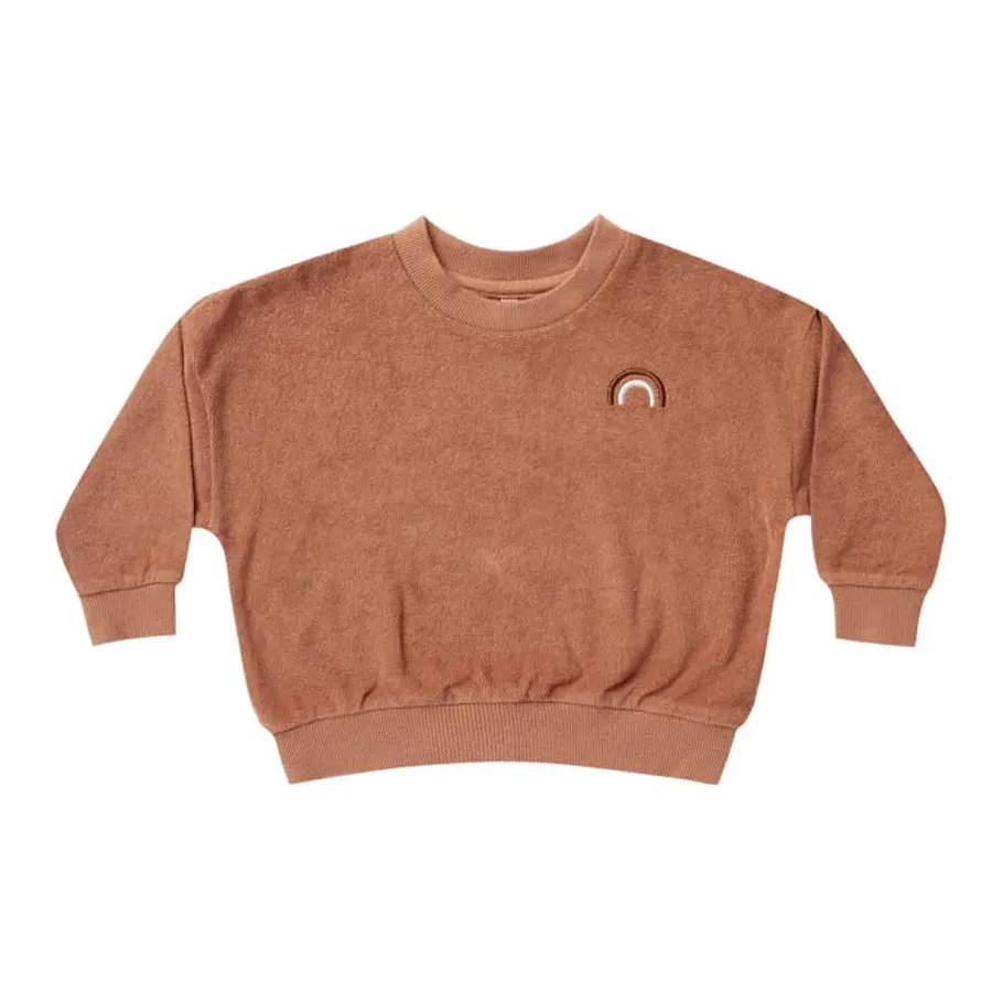Rylee   Cru Terry Crewneck - Terracotta