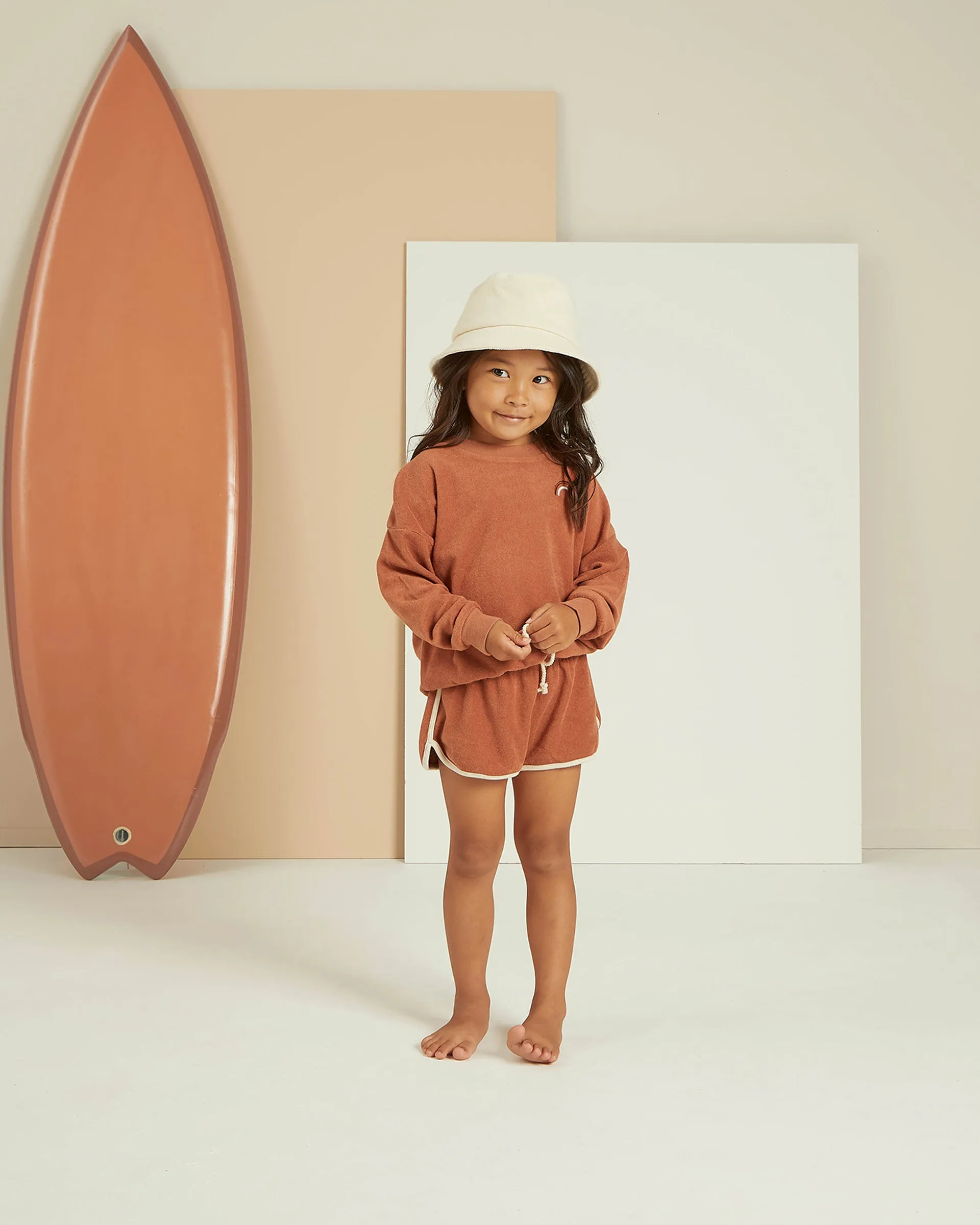 Rylee   Cru Terry Crewneck - Terracotta