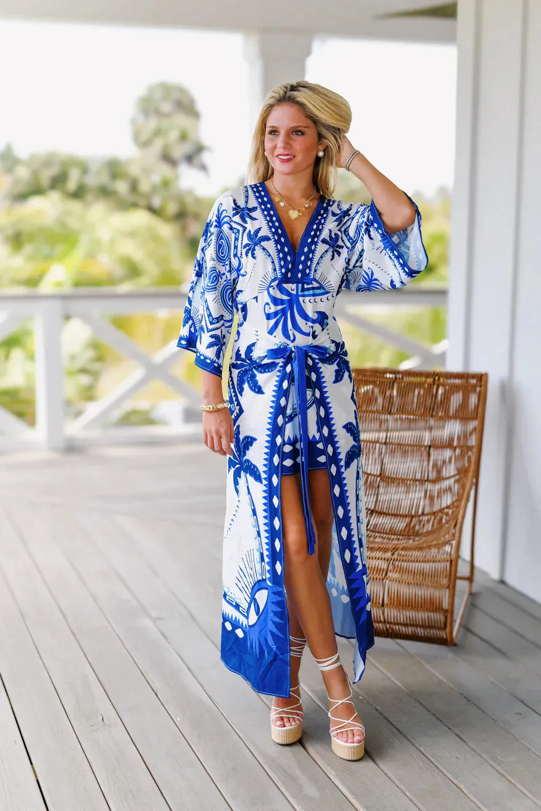 SAFIYA - BLUE WRAP DRESS