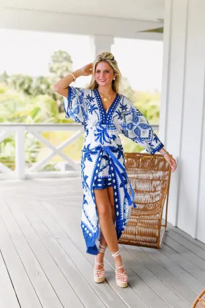 SAFIYA - BLUE WRAP DRESS