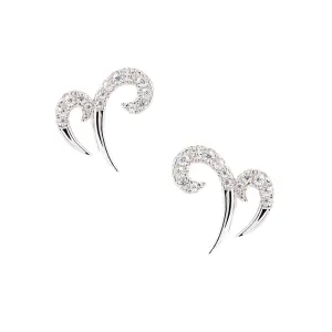 Silver Double Spike Earrings
