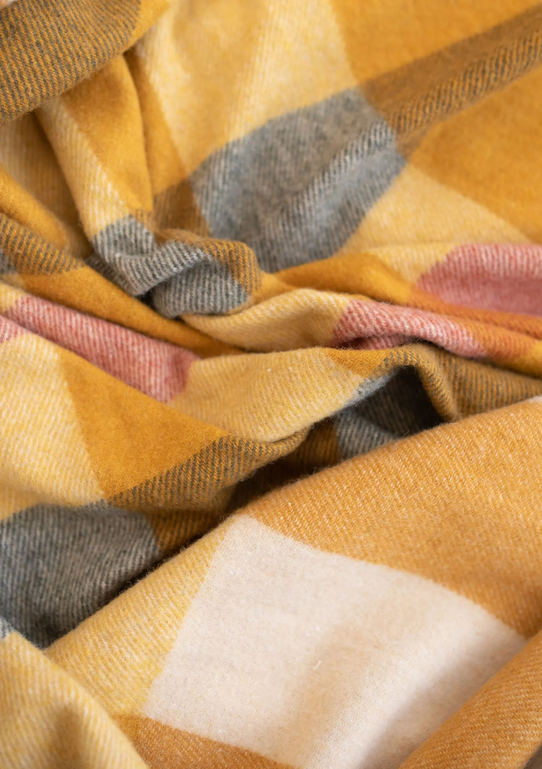 TBCo x Banjo Recycled Wool Blanket in Golden Stripe Check