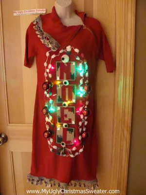 Ugly Christmas Sweater Party Tacky Dress with Lights (d67)