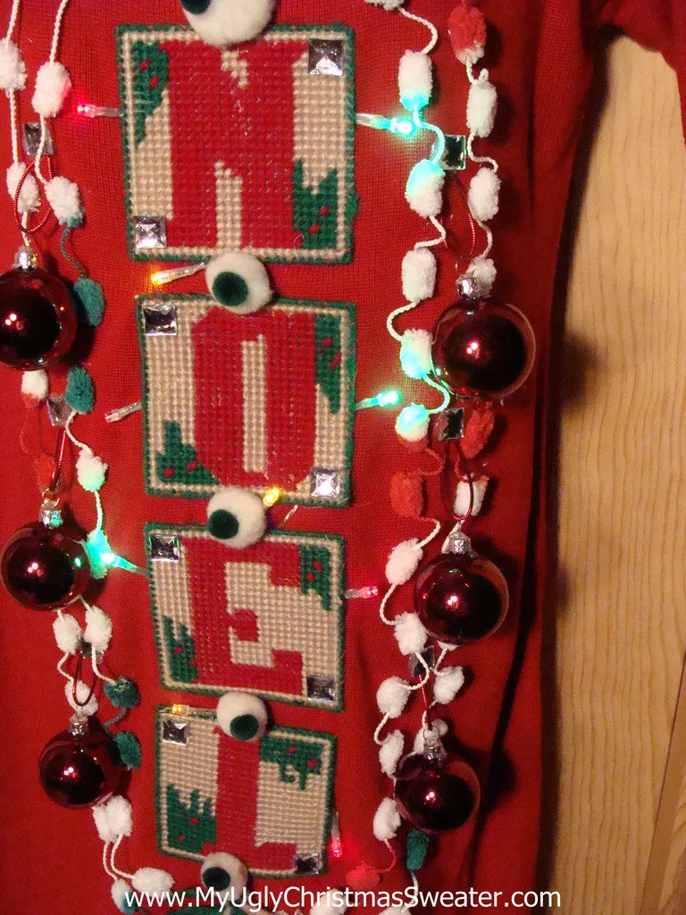 Ugly Christmas Sweater Party Tacky Dress with Lights (d67)