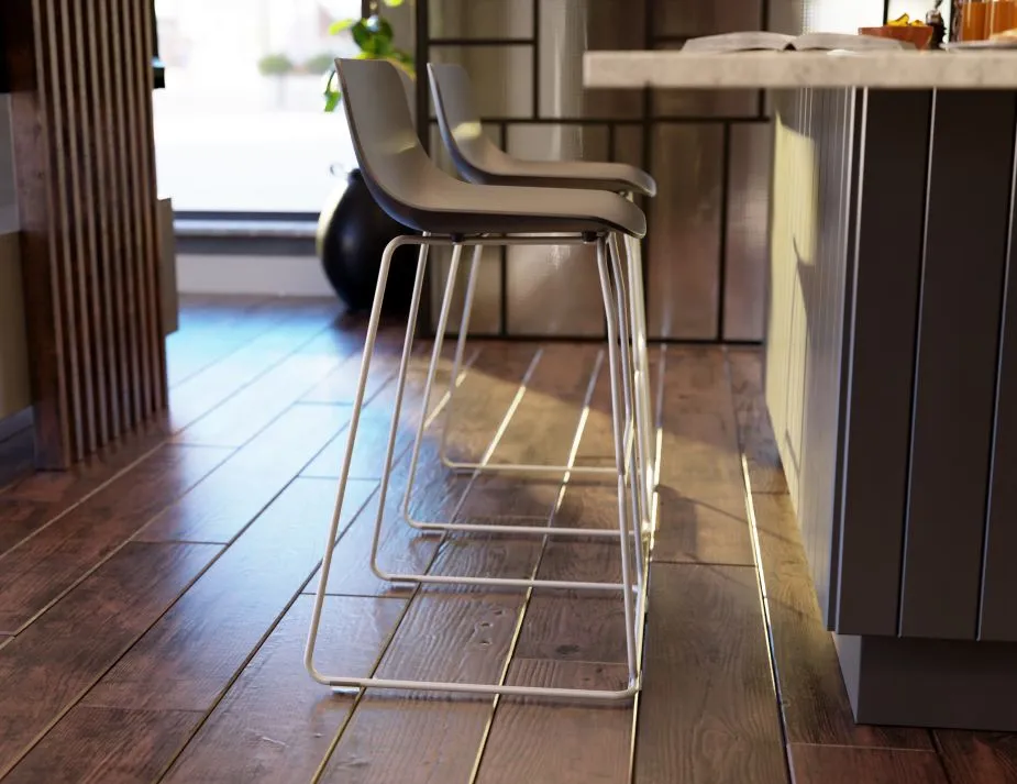Umbria Stool - White - Grey Shell - 77cm Commercial Bar Height