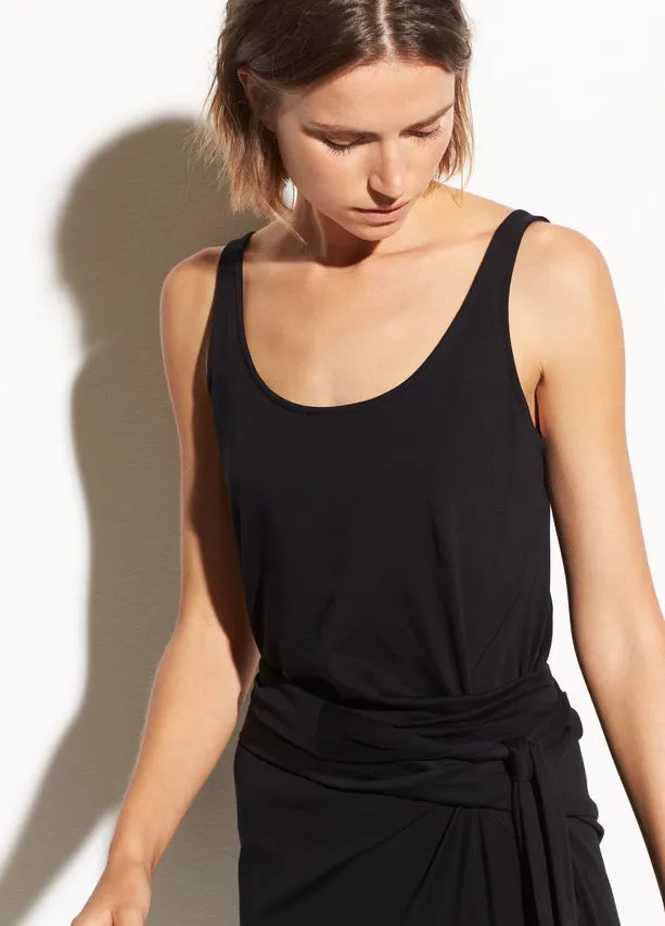 VINCE - Sleeveless Wrap Dress in Black