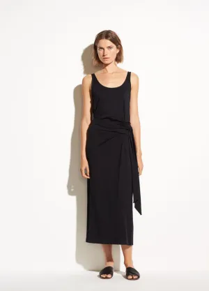 VINCE - Sleeveless Wrap Dress in Black