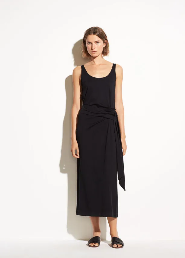 VINCE - Sleeveless Wrap Dress in Black
