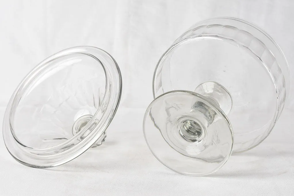 Vintage footed crystal bowl w/ lid 12½"