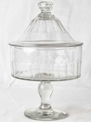 Vintage footed crystal bowl w/ lid 12½"