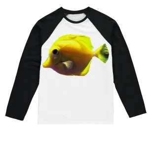 Yellow Fish Sublimation Baseball Long Sleeve T-Shirt