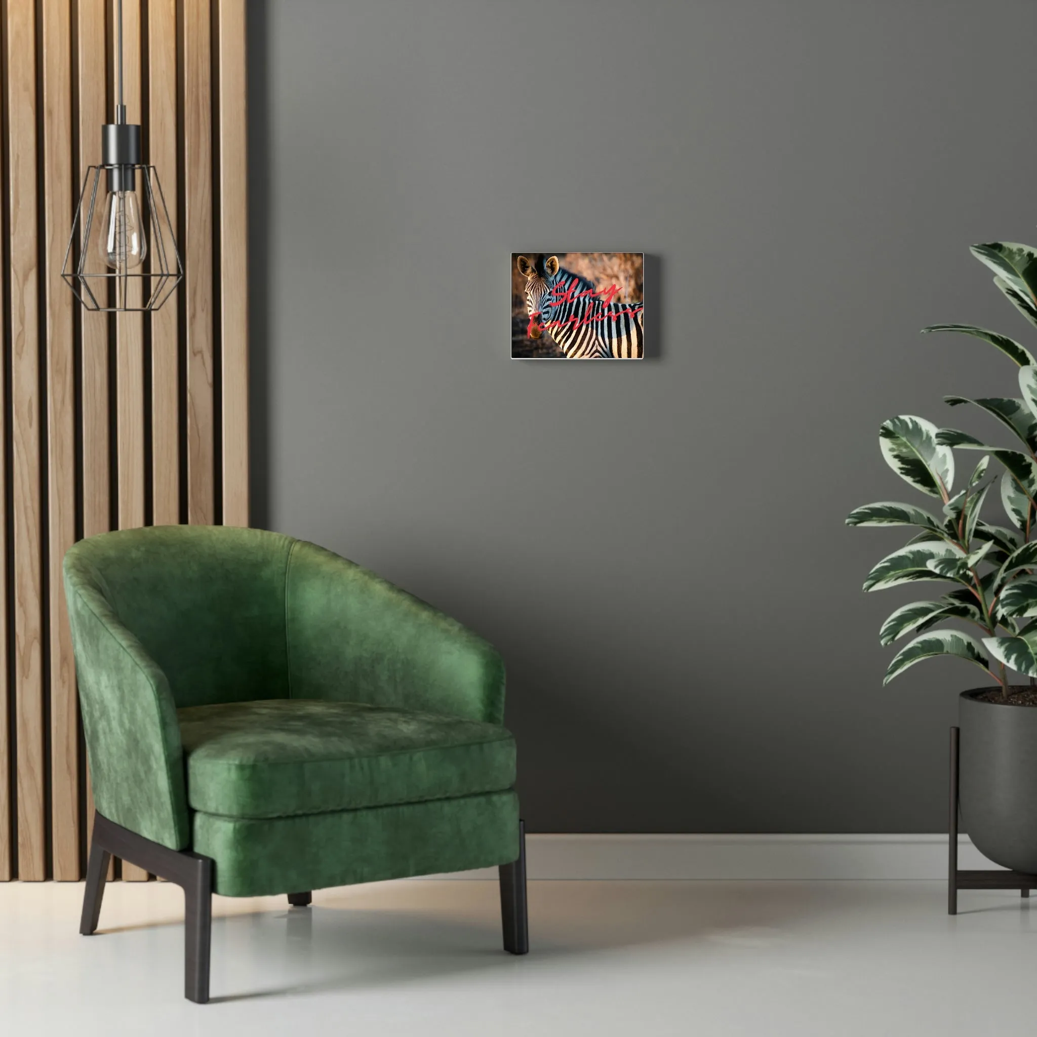 Zebra Stay Fearless Stretched Canvas